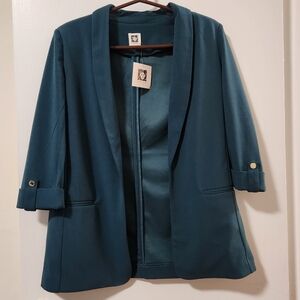 NWT Anne Klein Teal Blazer size medium